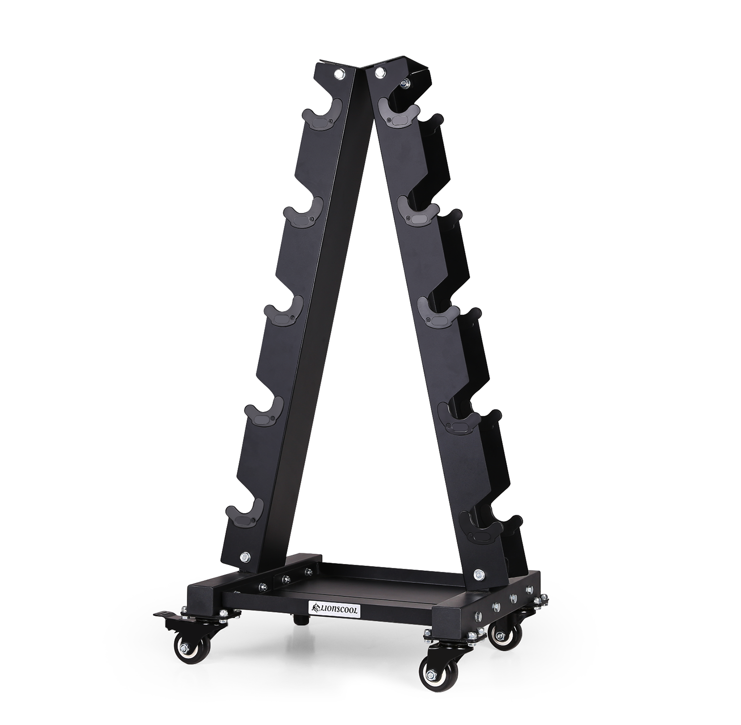 LIONSCOOL Portable A-Frame Dumbbell Rack with Wheels - Small Weight Organizer for Home Gym