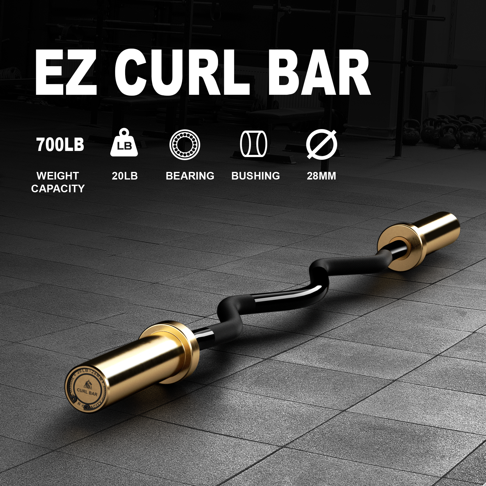 EZ Curl Bar - Gold LIONSCOOL