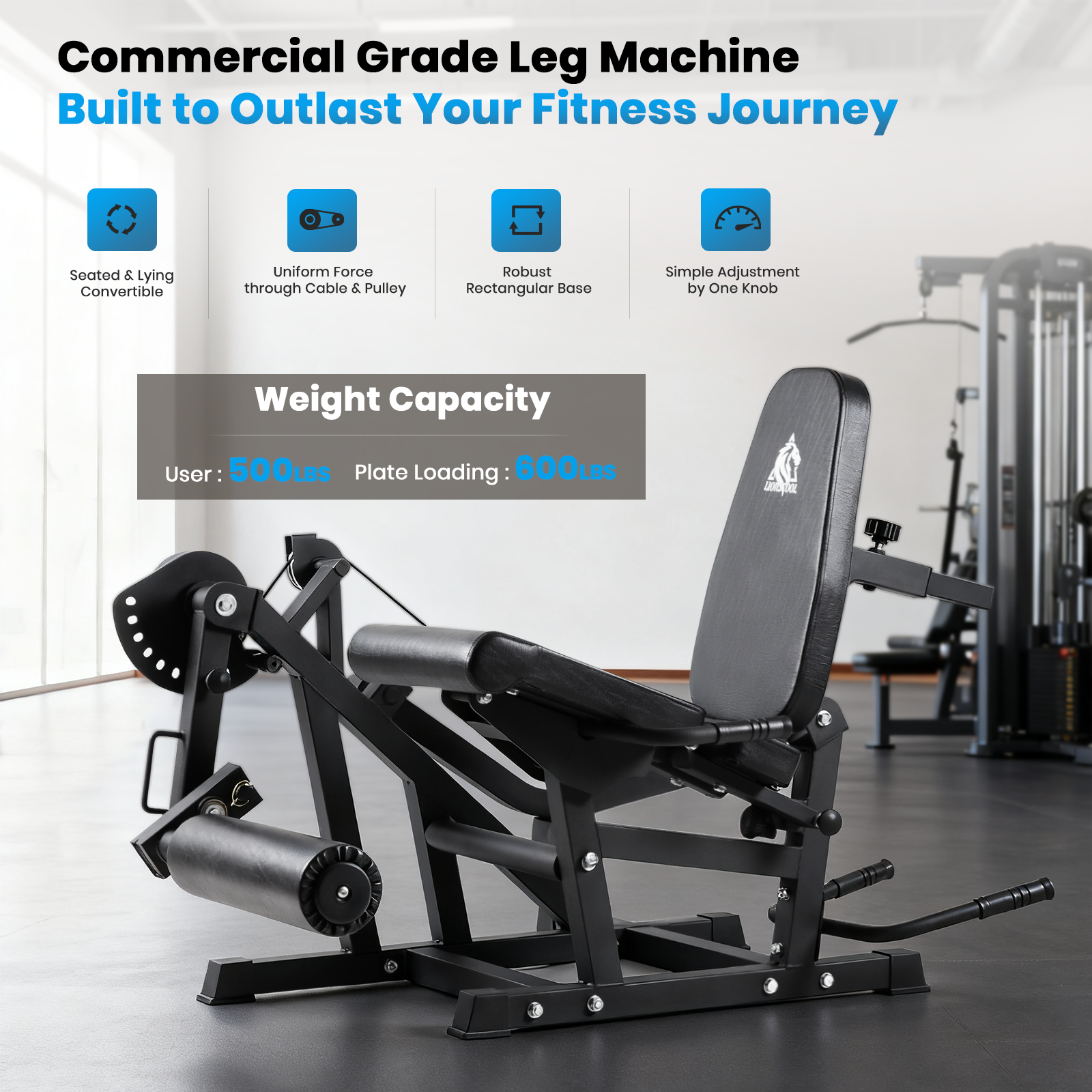 LIONSCOOL Leg Extension and Curl Machine V4.0 LIONSCOOL