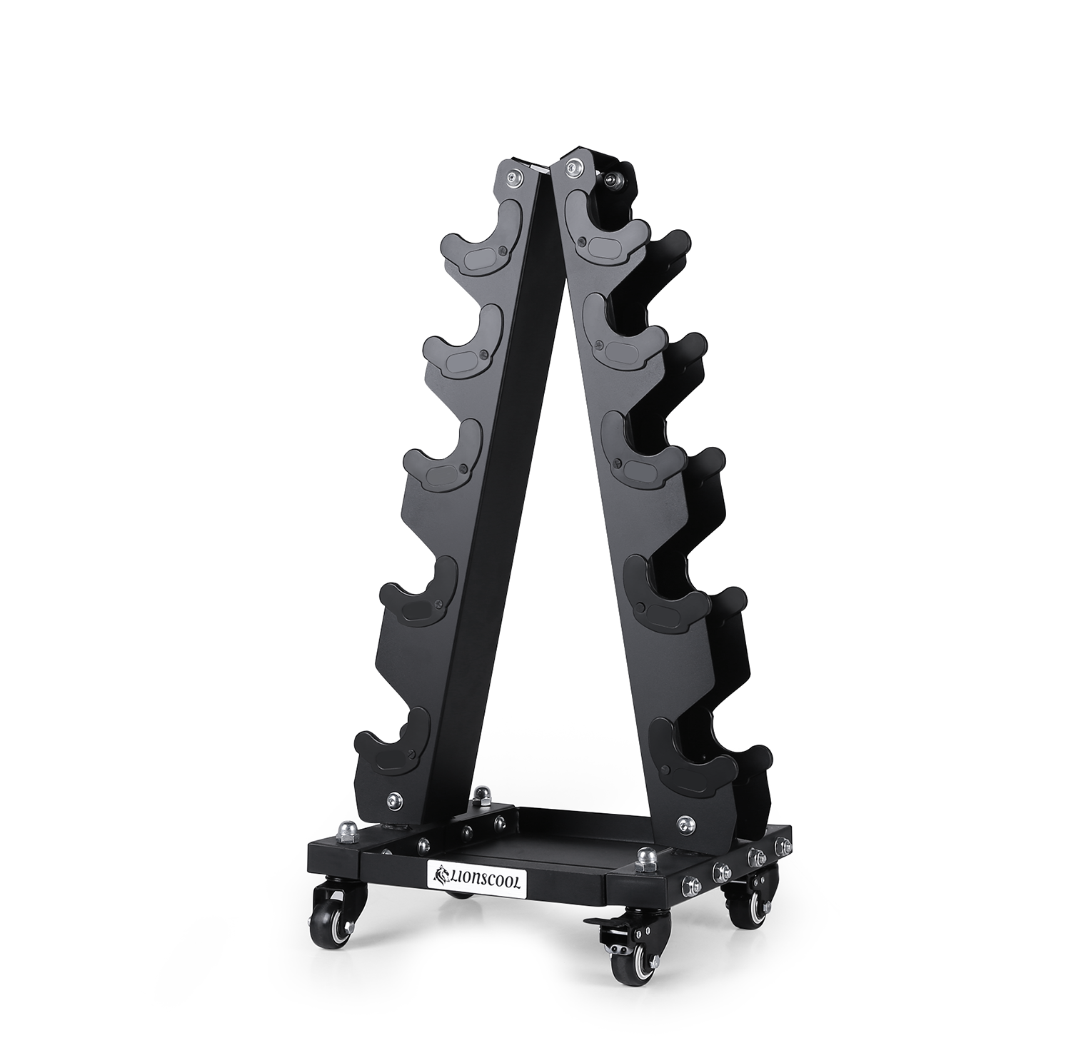 LIONSCOOL Portable A-Frame Dumbbell Rack with Wheels - Small Weight Organizer for Home Gym