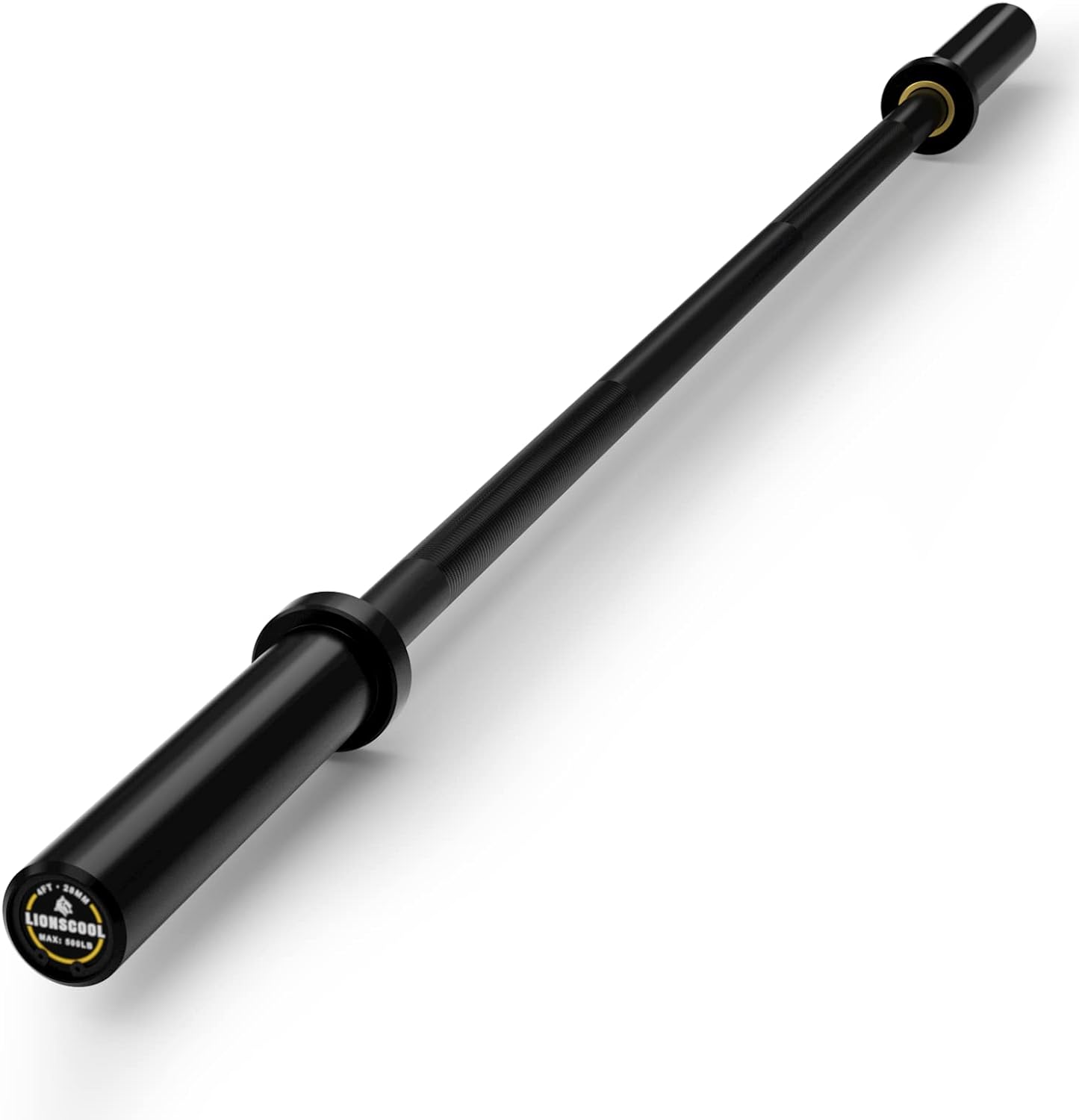 LIONSCOOL Premium 4ft Barbell for Strength Training and Olympic Weightlifting, 2 Inch Bar for Squats, Curls, Deadlifts, Presses, Hip Thrusts, 500LBS Weight Capacity Available LIONSCOOL