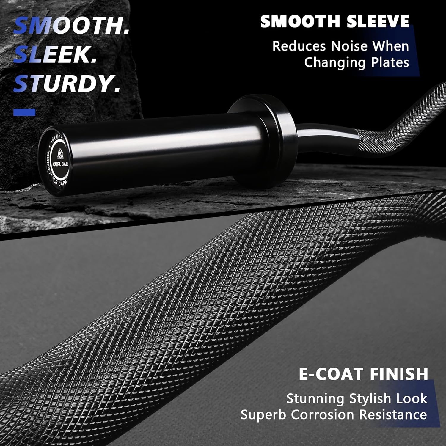 LIONSCOOL Curl bar for Strength Training and Olympic Weightlifting, 2 Inch Bar for Squats, Curls, Deadlifts, Presses, Hip Thrusts, 350LBS Weight Capacity Available(EZ Bar+85LB grip weight plates) LIONSCOOL