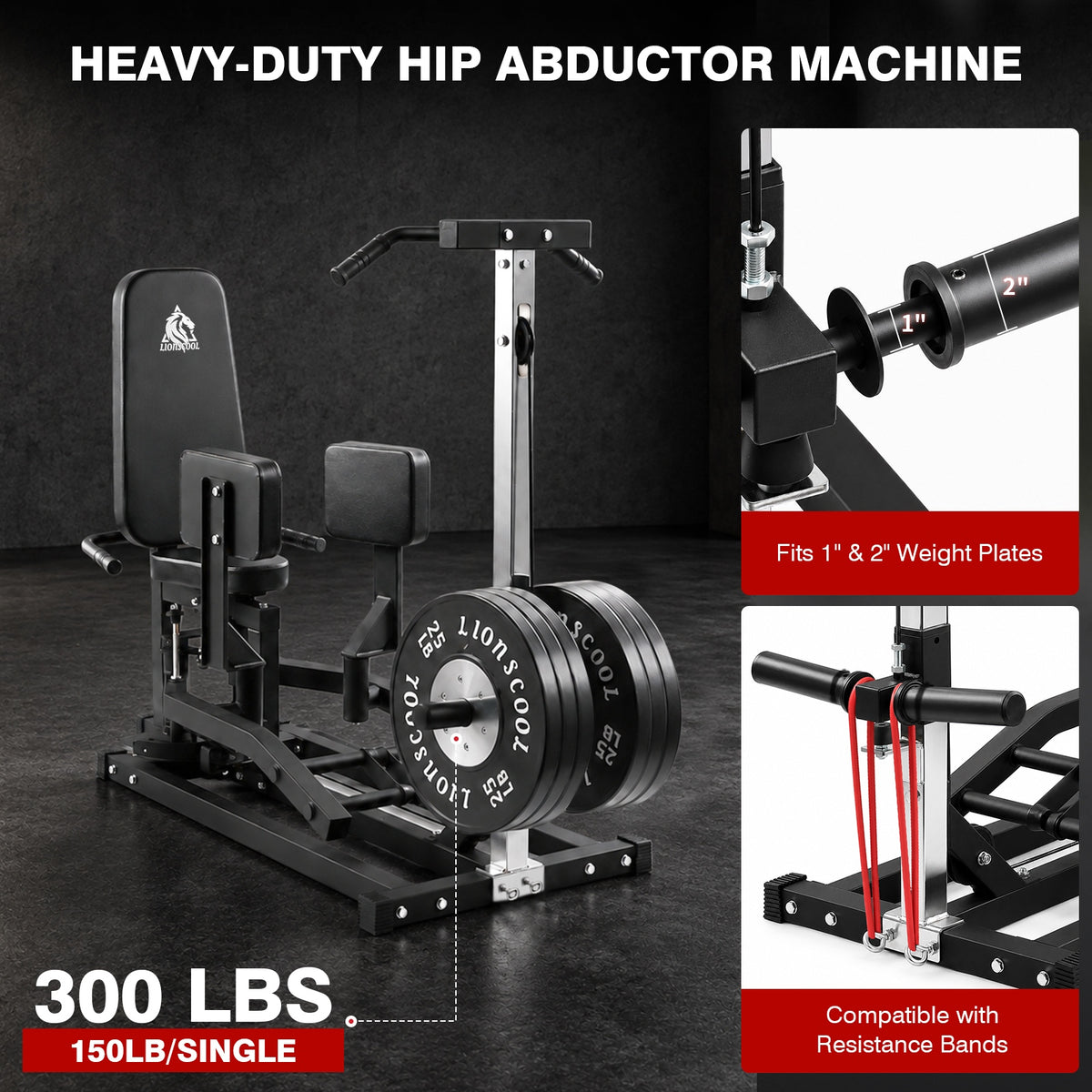 Lionscool Plate-Loaded Hip Abductor And Adductor Machine