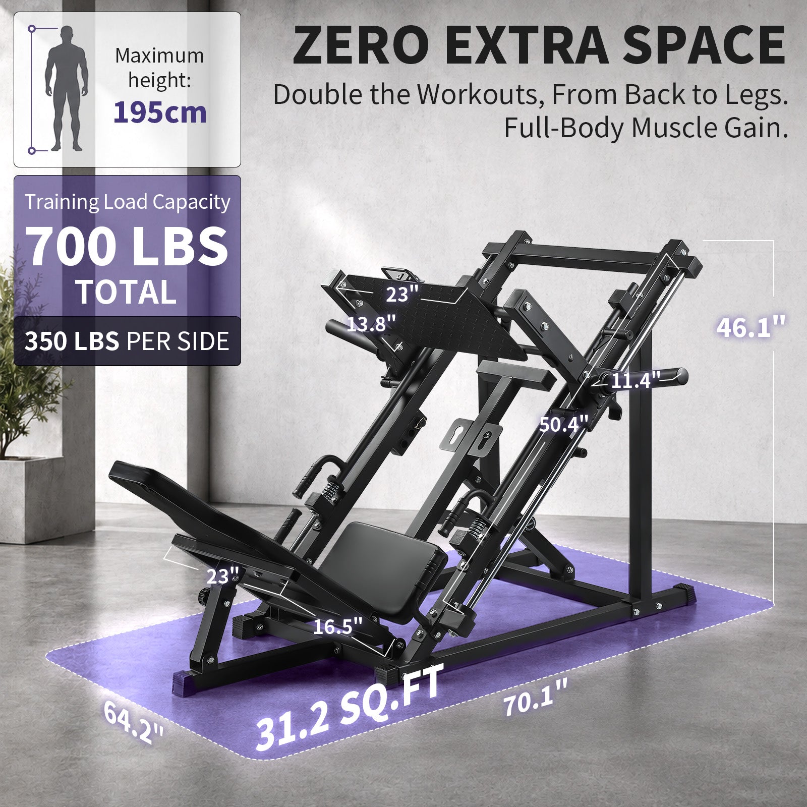 Lionscool 2-in-1 Linear Row Machine & Leg Press machine LIONSCOOL