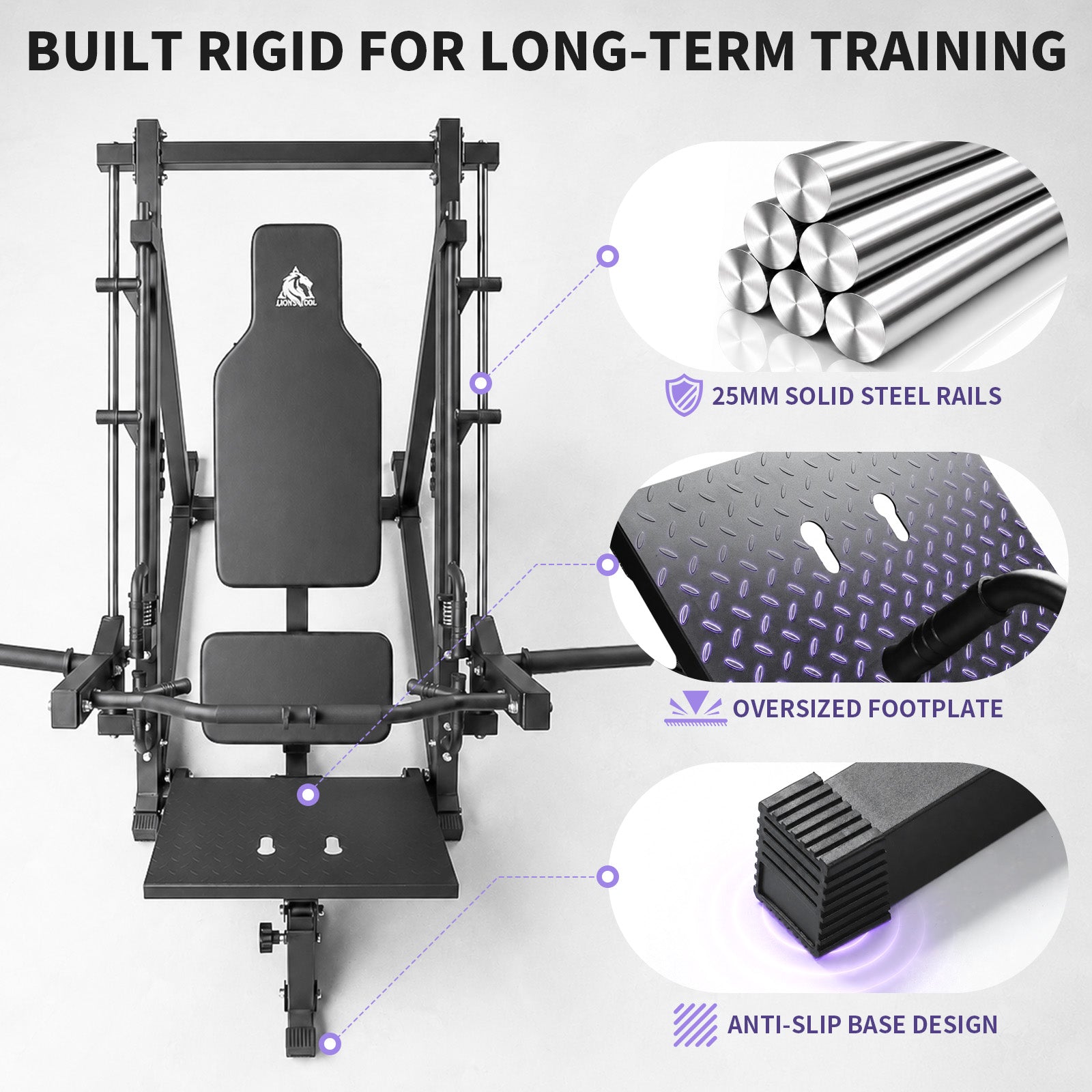 Lionscool 2-in-1 Linear Row Machine & Leg Press machine LIONSCOOL