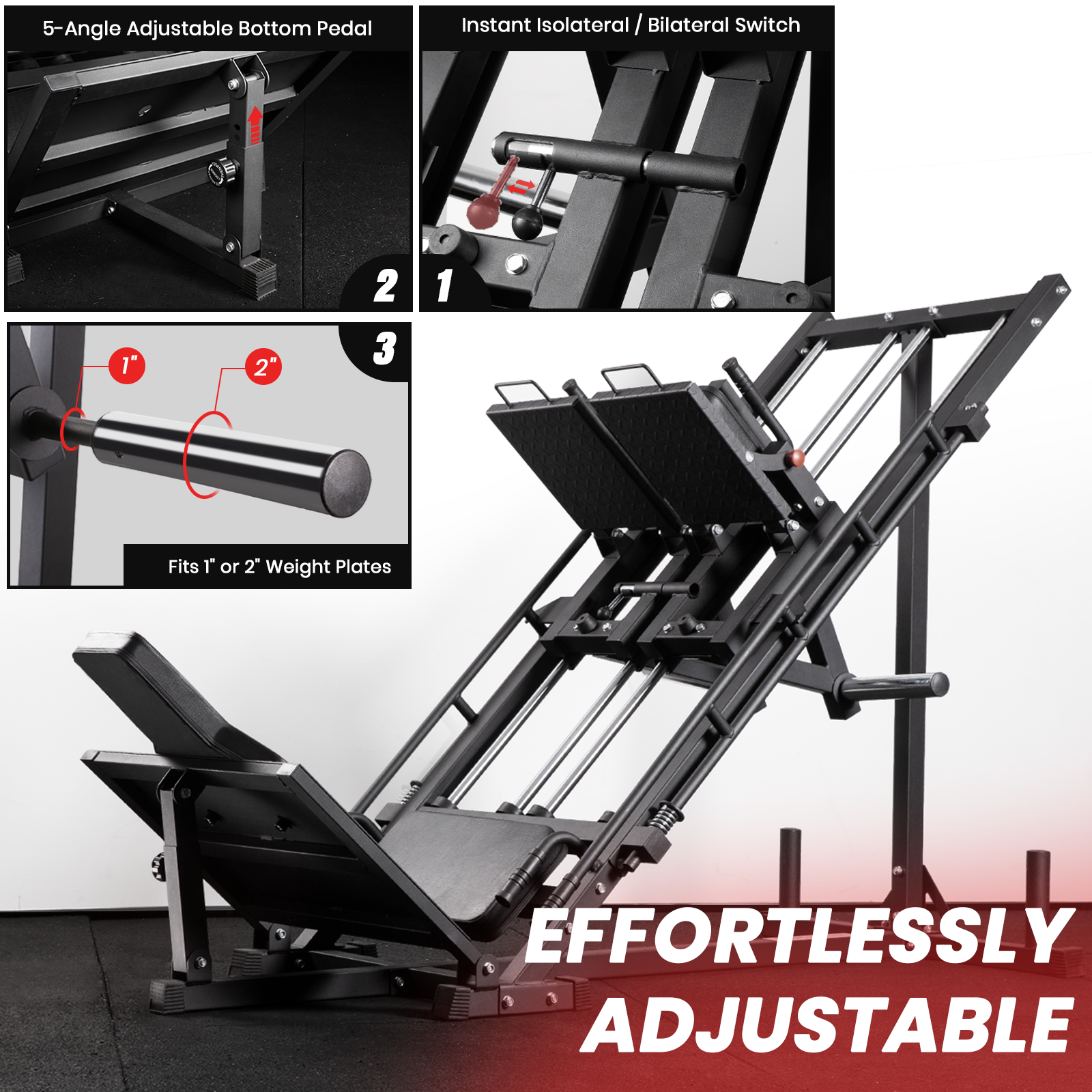 LIONSCOOL LP01 3-in-1 Iso Leg Press Hack Squat Machine LIONSCOOL