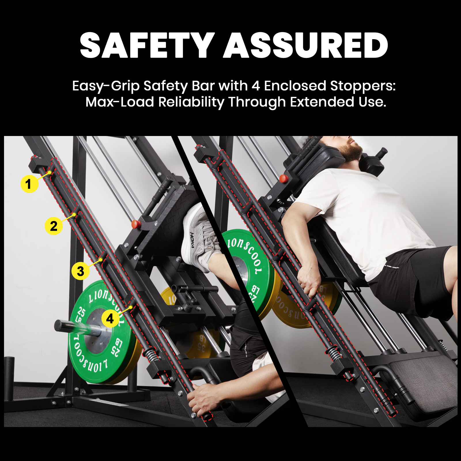 LIONSCOOL LP01 3-in-1 Iso Leg Press Hack Squat Machine LIONSCOOL