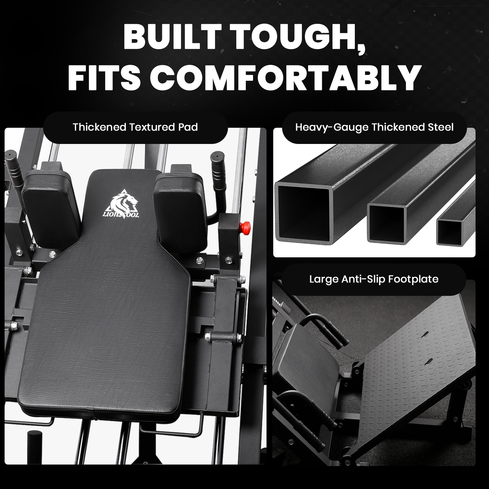 LIONSCOOL LP01 3-in-1 Iso Leg Press Hack Squat Machine LIONSCOOL