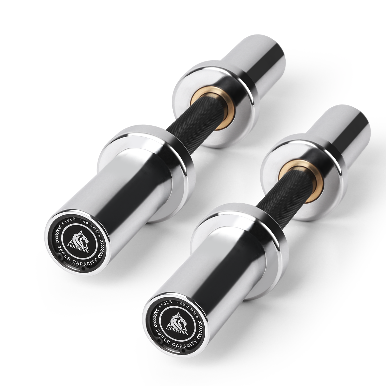 LIONSCOOL Adjustable Loadable Dumbbell Bar Set – 16”/20” Olympic Handles for 2” Plates LIONSCOOL