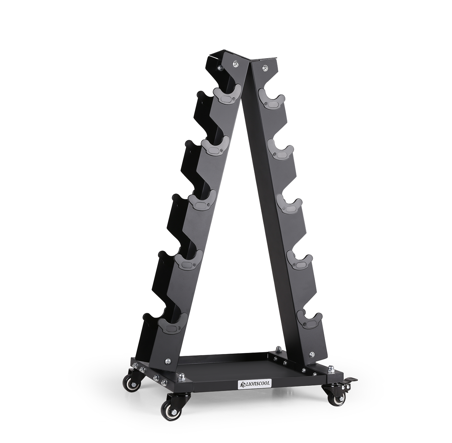 LIONSCOOL Portable A-Frame Dumbbell Rack with Wheels - Small Weight Organizer for Home Gym