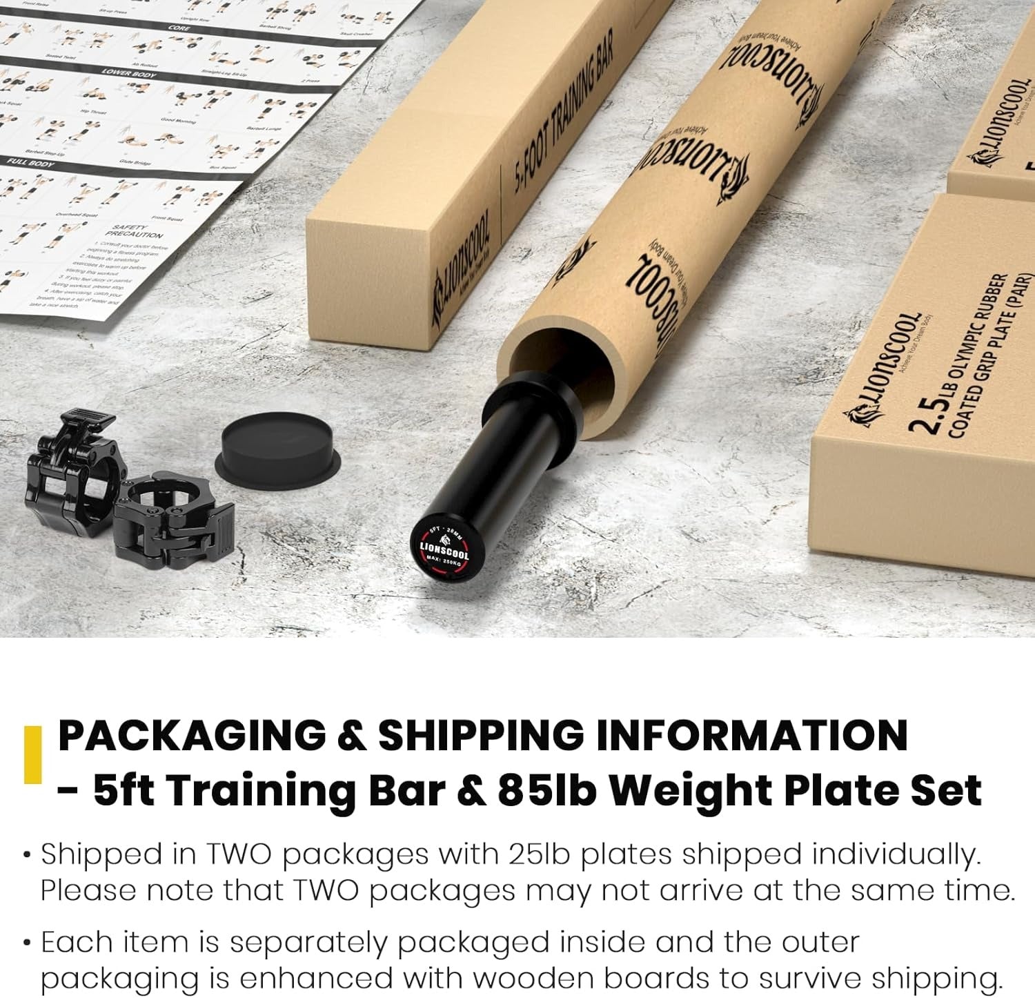 Olympic Bar and Weight Sets (35lb or 85lb weights) LIONSCOOL