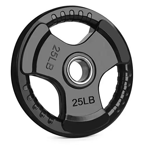 LIONSCOOL 2-Inch Rubber Coated Olympic Grip Plate for Strength Training, Weightlifting and Bodybuilding, Solid Cast Iron Weight Plates for Barbell LIONSCOOL