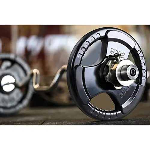 LIONSCOOL 2-Inch Rubber Coated Olympic Grip Plate for Strength Training, Weightlifting and Bodybuilding, Solid Cast Iron Weight Plates for Barbell LIONSCOOL