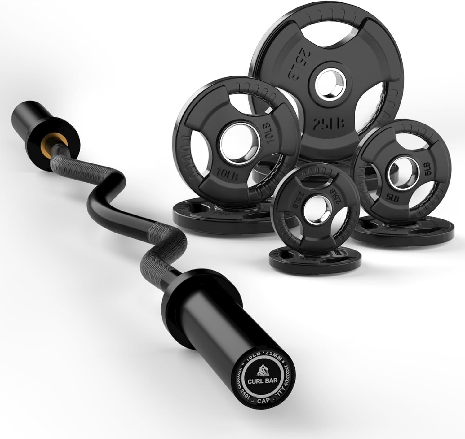 Odc 21 Olympic Curl Bar Set Amazon Olympic Curl Bar And Dumbbell