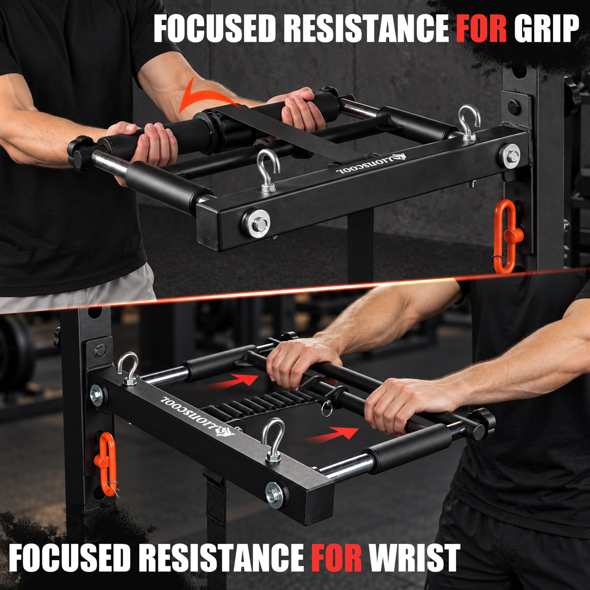LIONSCOOL Rack Mounted Forearm Strengthener, Wrist Roller with Grip Trainer LIONSCOOL