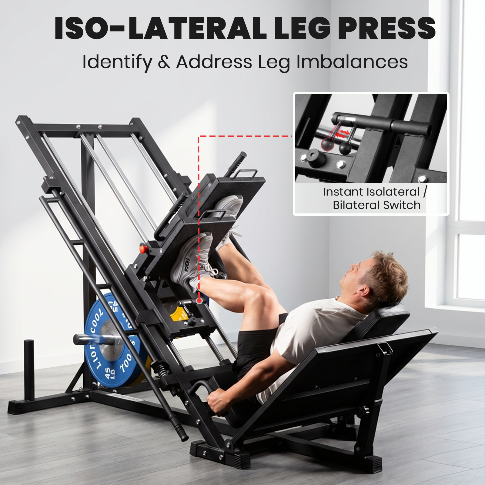LIONSCOOL Iso Leg Press Hack Squat 3-in-1 Machine LIONSCOOL