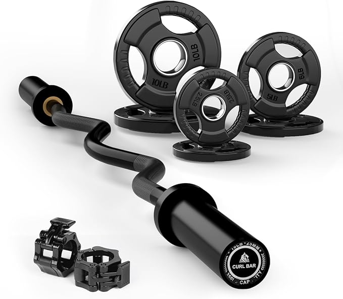Black_EZ_Curl_Bar_with_35lb_Weights_Barbell_Clamps