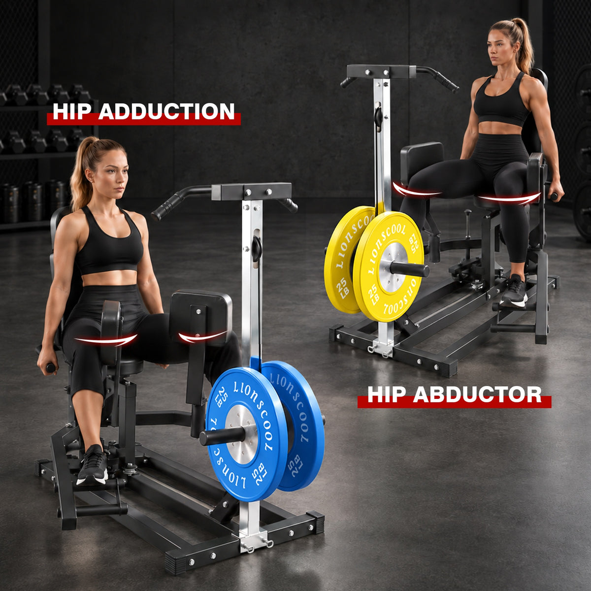 Lionscool Plate-Loaded Hip Abductor And Adductor Machine