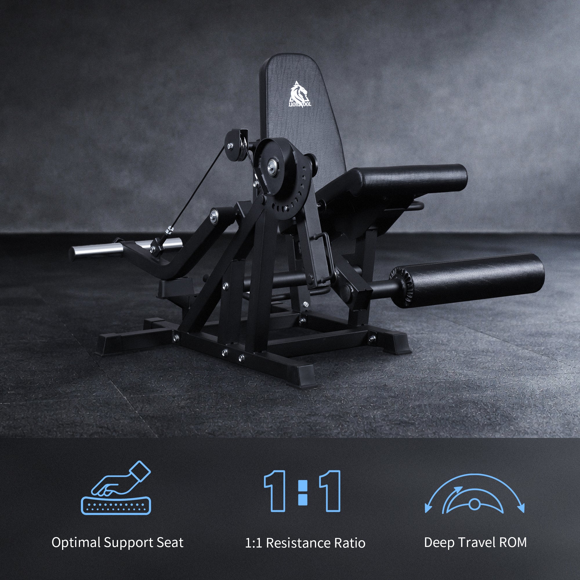 LIONSCOOL Leg Extension and Curl Machine V4.0, Adjustable Seated