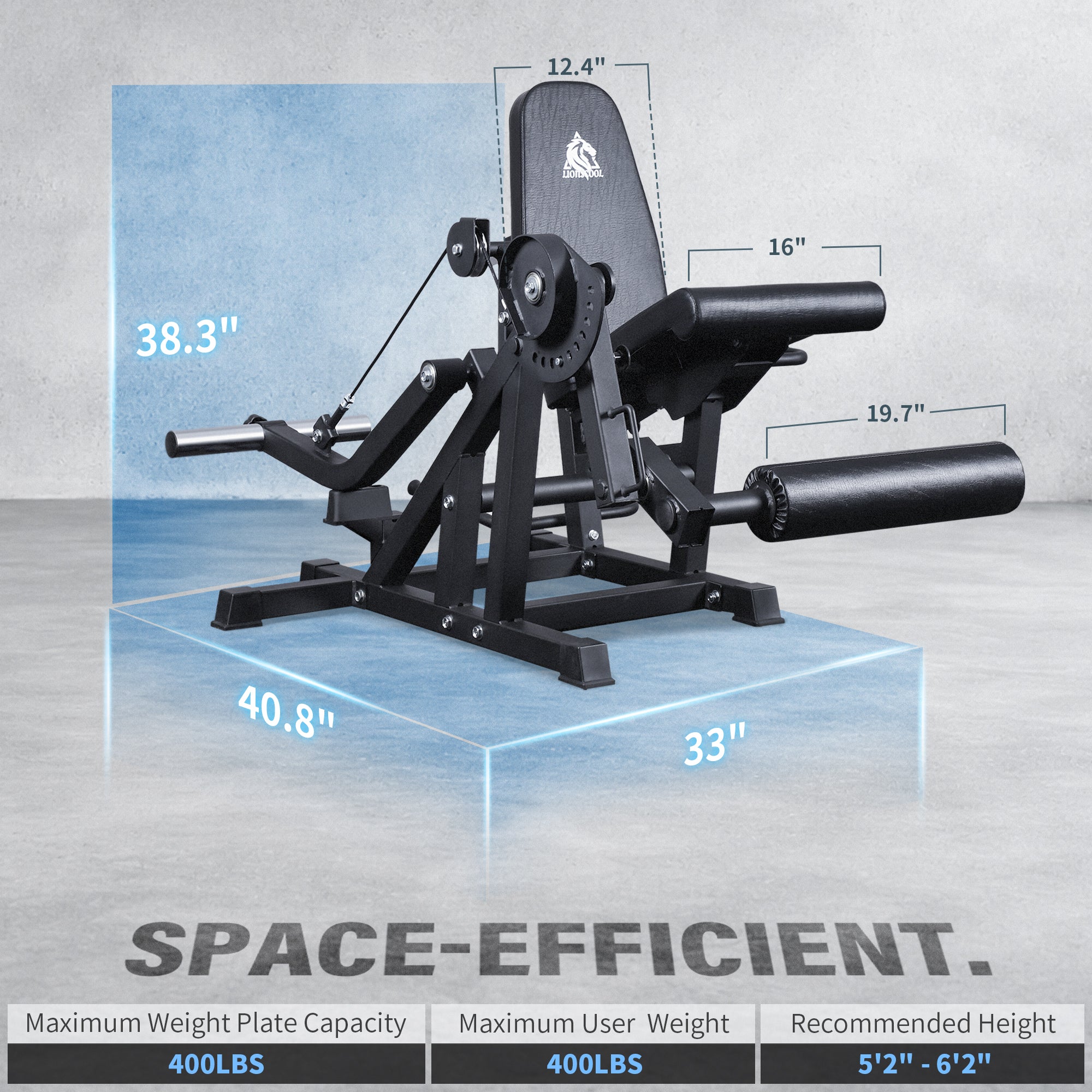 LIONSCOOL Leg Extension and Curl Machine V4.0 LIONSCOOL