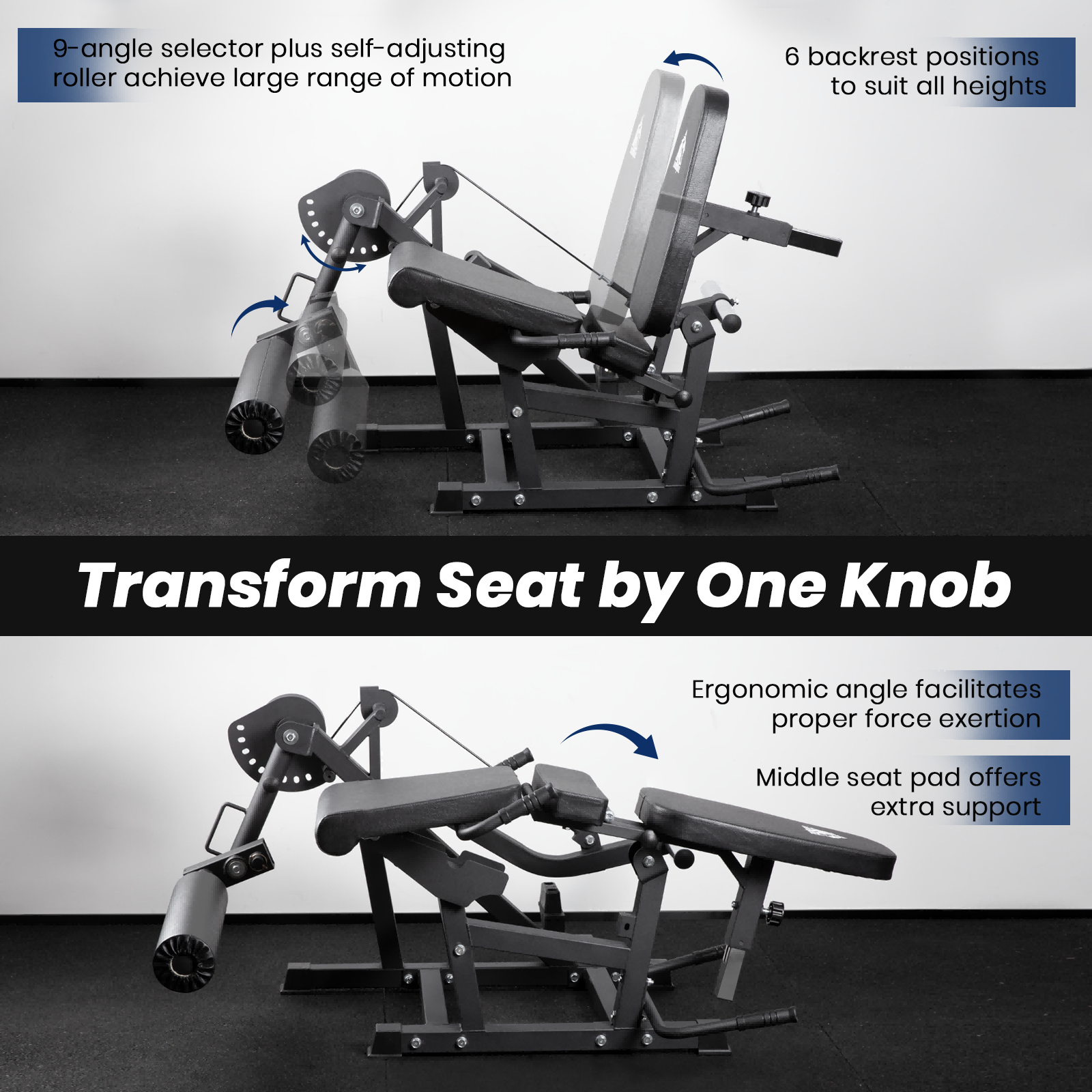 LIONSCOOL Leg Extension, Leg Curl & Exercise Bench V4.0