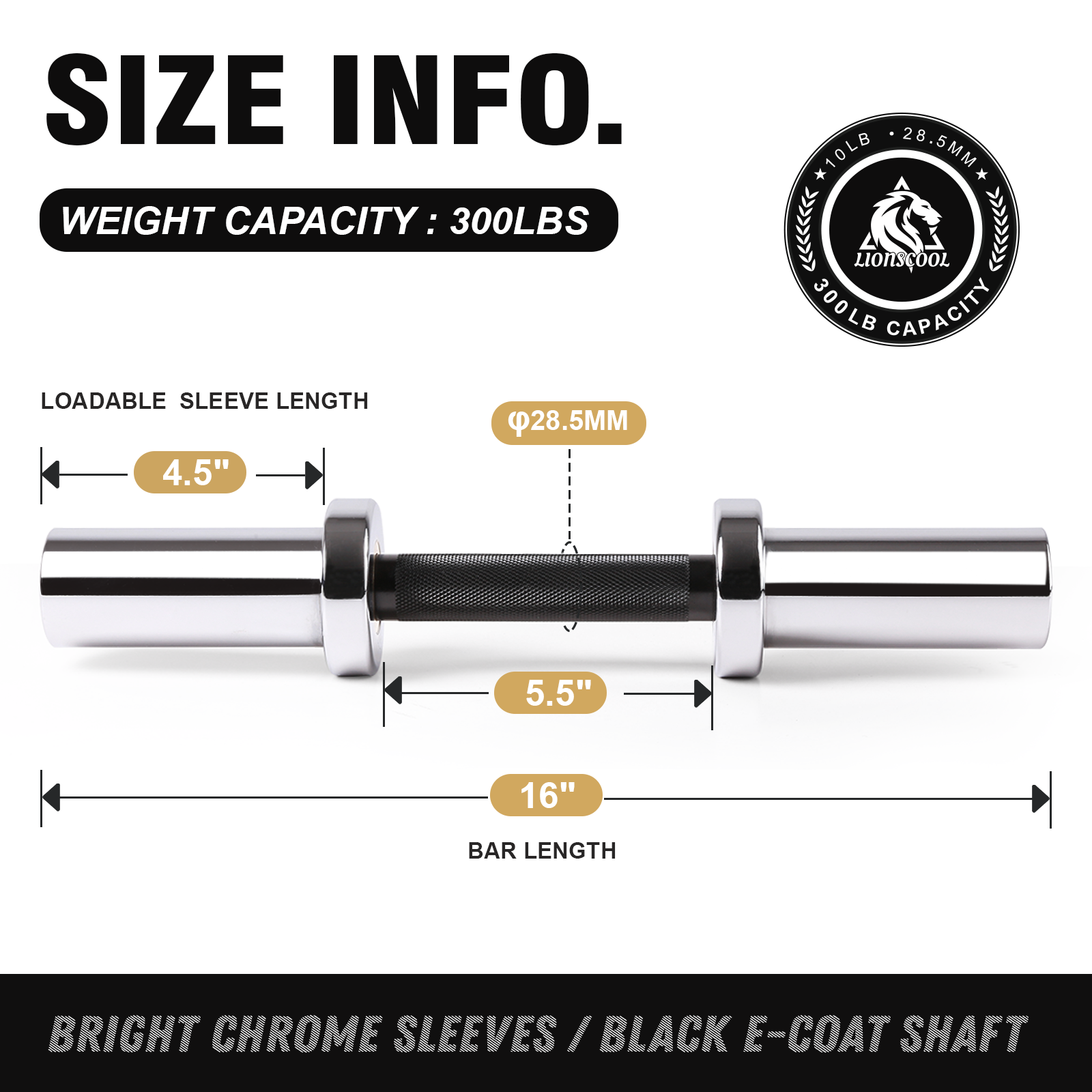 16"/20” Loadable Dumbbells Pairs in Commercial Grade, Heavy Duty Olympic Dumbbell Bar/Handle for Strength Training, Compatible with 2’’ Standard Plates