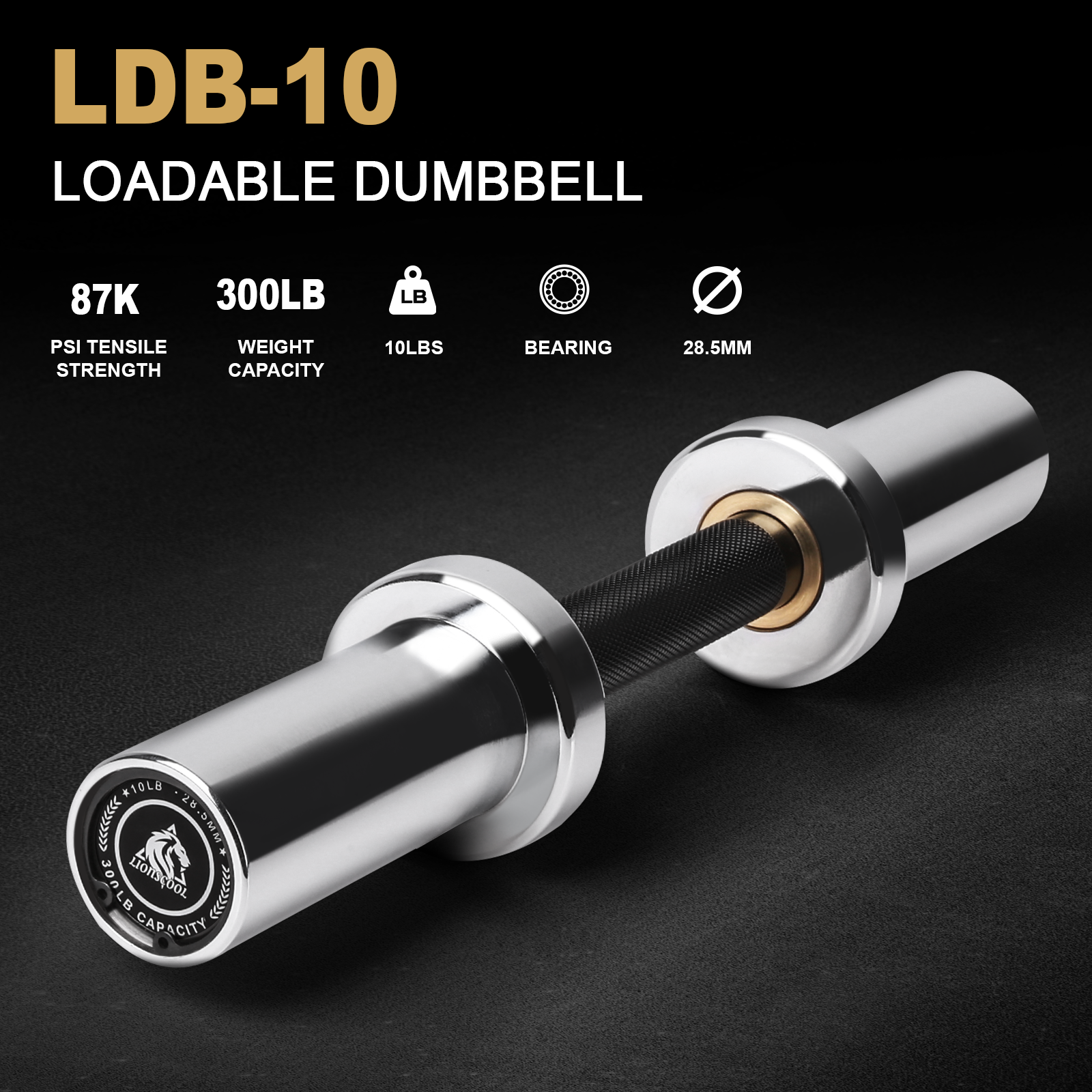 16"/20” Loadable Dumbbells Pairs in Commercial Grade, Heavy Duty Olympic Dumbbell Bar/Handle for Strength Training, Compatible with 2’’ Standard Plates