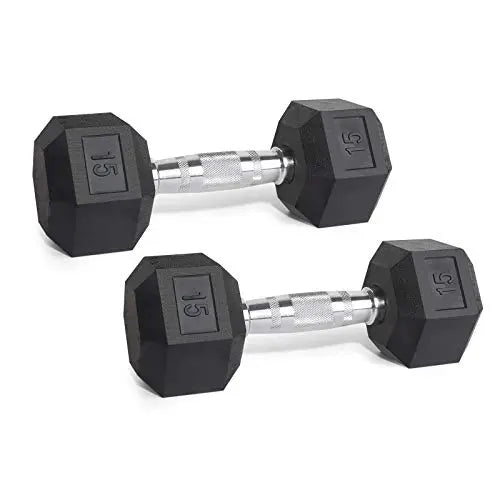 LIONSCOOL Rubber Encased Hex Dumbbells with Metal Handle for Strength Training, Resistance Training, Build Muscle and Full Body Workout, 5-65lbs… LIONSCOOL