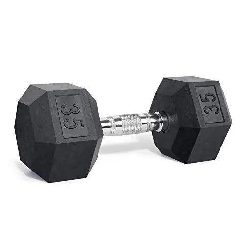 LIONSCOOL Rubber Encased Hex Dumbbells with Metal Handle for Strength Training, Resistance Training, Build Muscle and Full Body Workout, 5-65lbs… LIONSCOOL