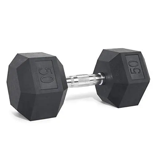 LIONSCOOL Rubber Encased Hex Dumbbells with Metal Handle for Strength Training, Resistance Training, Build Muscle and Full Body Workout, 5-65lbs… LIONSCOOL