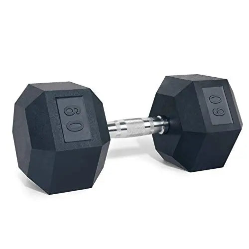 LIONSCOOL Rubber Encased Hex Dumbbells with Metal Handle for Strength Training, Resistance Training, Build Muscle and Full Body Workout, 5-65lbs… LIONSCOOL